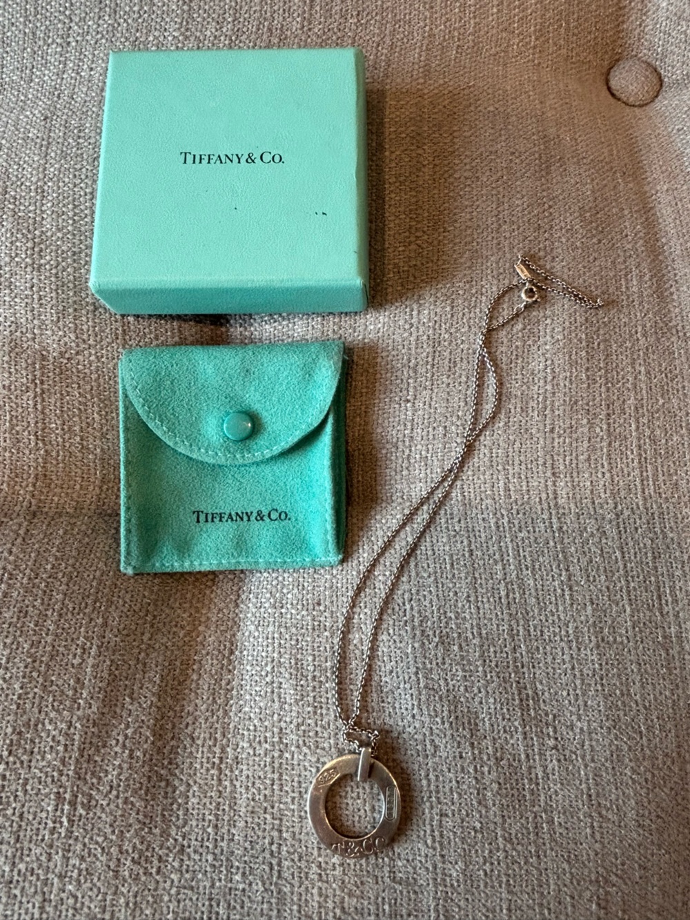 Vintage Tiffany & Co. Sterling Silver Round Open Circle Pendant Necklace - Picture 2 of 5